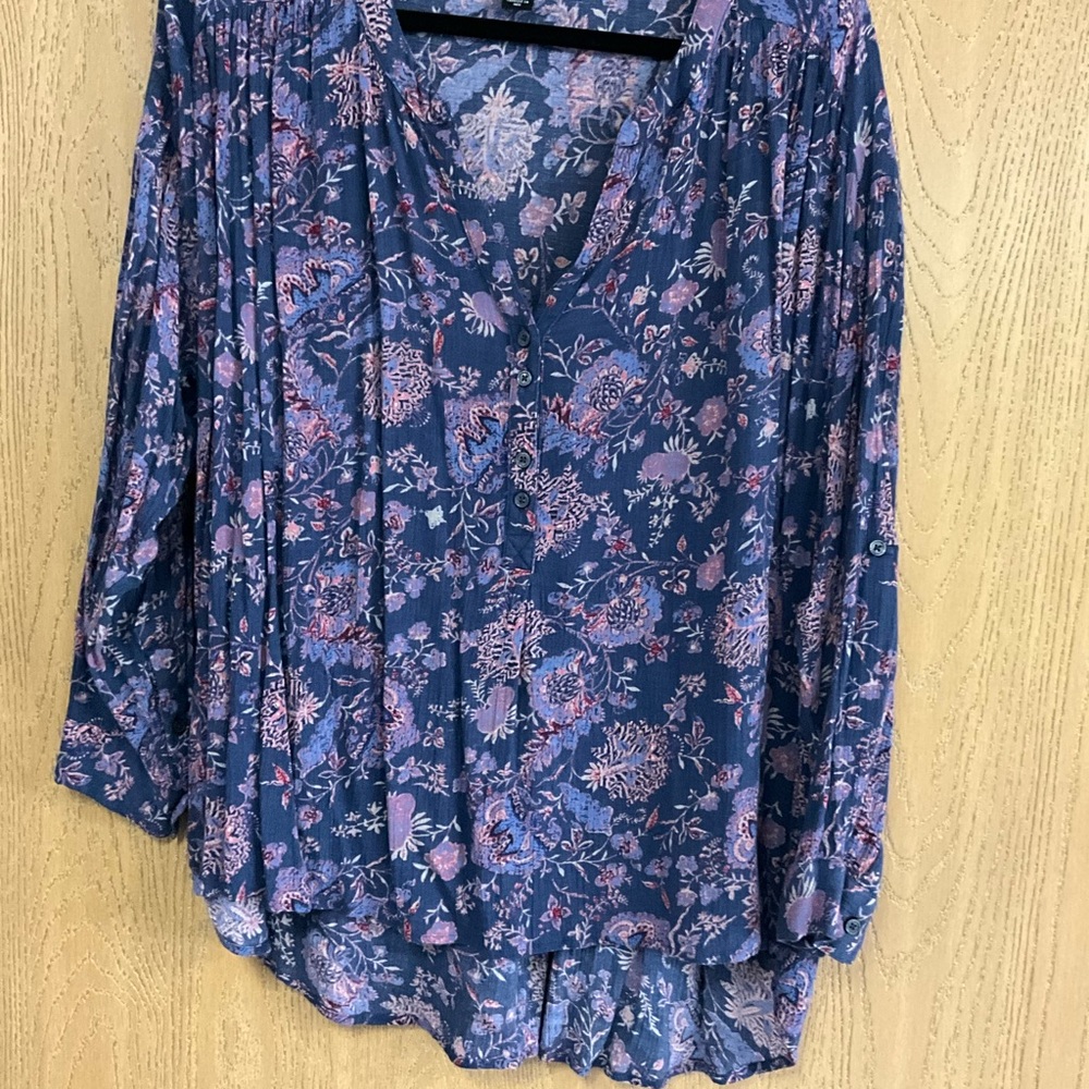 Floral Blue Women's Top